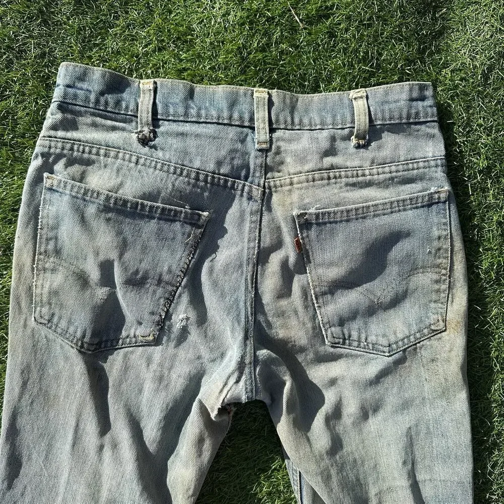 Levis Jeans Orange Tab‎ Size 31 x 28.5 Bell Bottom Flare Blue Flawed